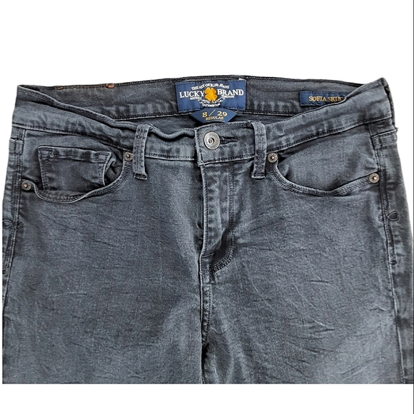 Lucky brand sophia, crinkle, distressed, color black, skinny size 8/29 - Picture 5 of 7